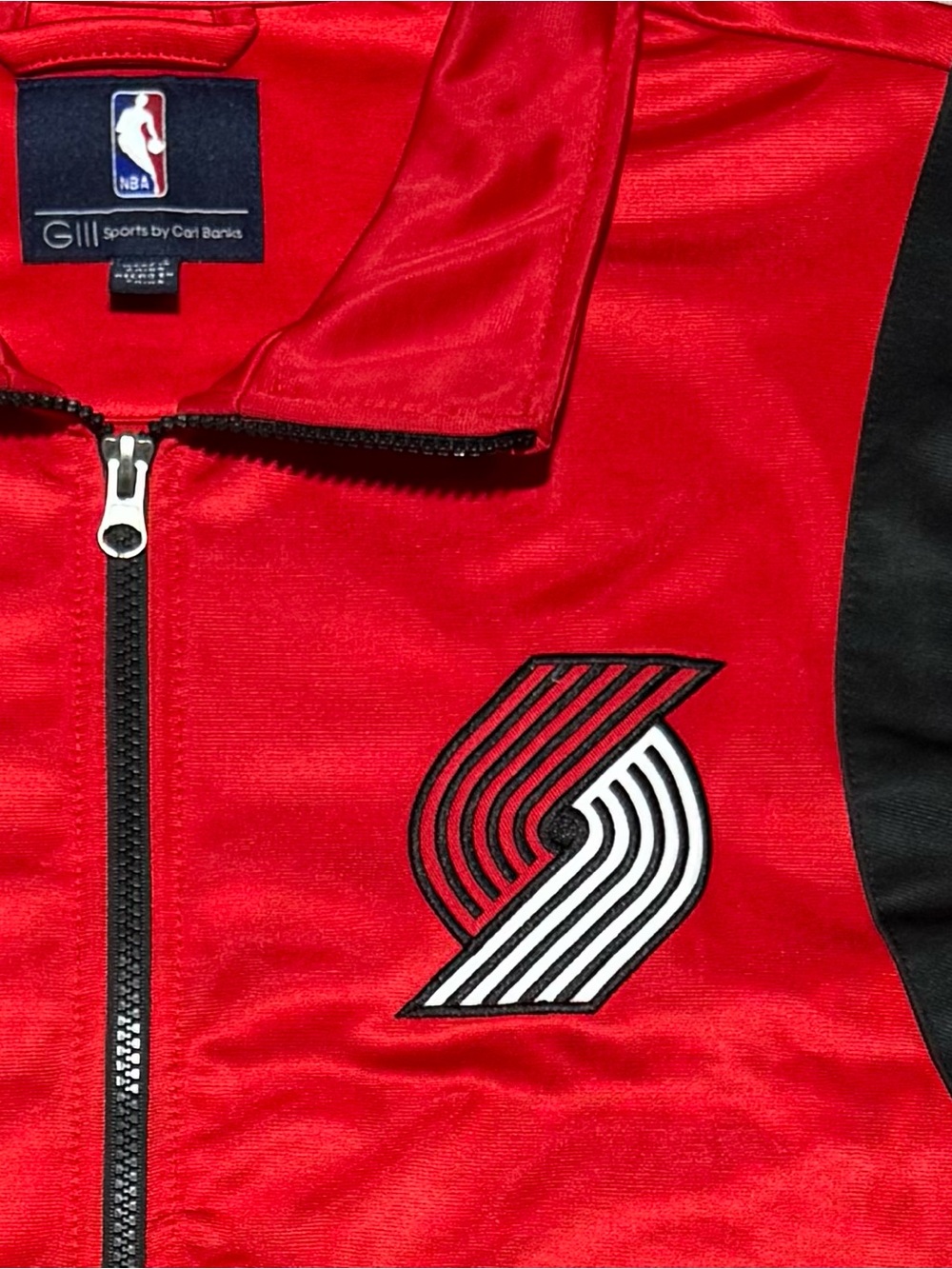 NBA Red and Black Windbreaker Jacket with Team Logo
